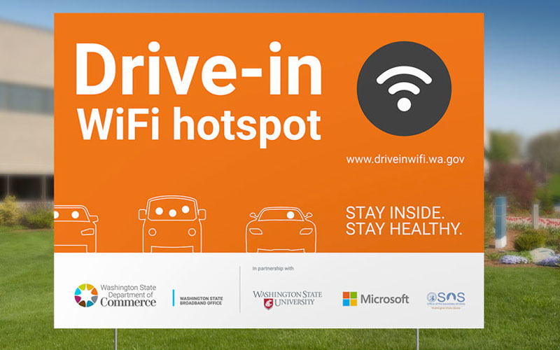 Drive-in Wi-Fi hotspots launch statewide push for universal public access broadband